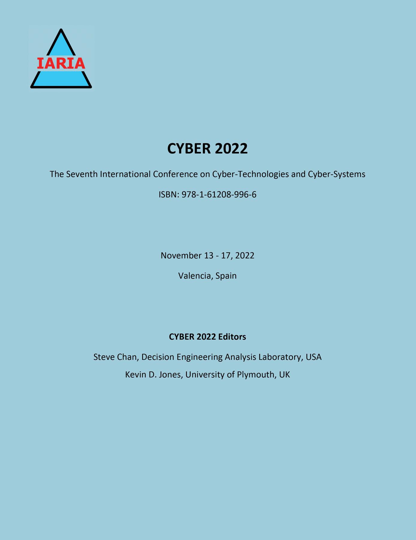 Decision Engineering Analysis Lab Member Steve Chan Publication at IARIA Congress 2022